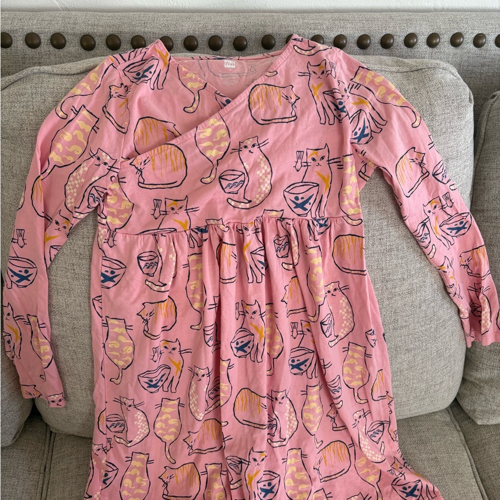 Tea Collection Pink Cat Print Nightgown